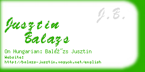 jusztin balazs business card